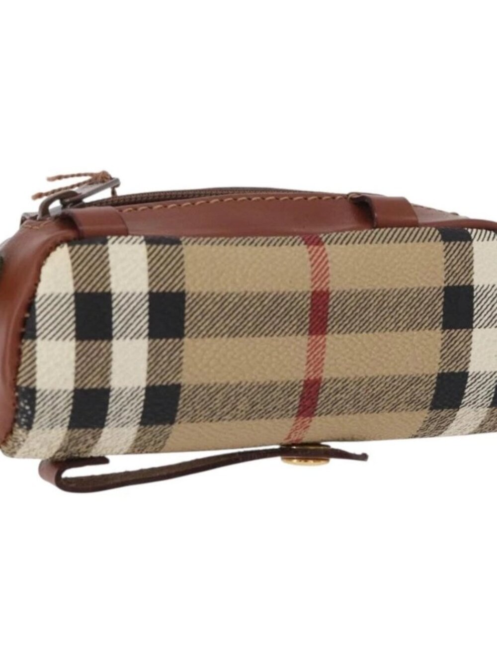 Burberrys Nova Check Golf Ball Case PVC Beige Auth 172556V